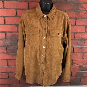 Velvet Heart Women's Medium Corduroy Button-Down Shirt – Casual, Vintage-Inspire